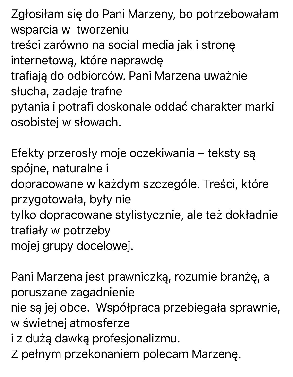 Opinia klientki 2